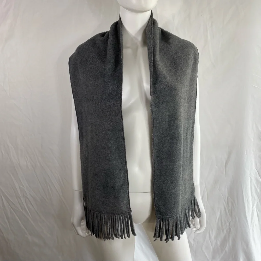 Amanda Smith Soft Fringe Gray Winter Scarf